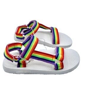 NEW Rainbow Pride Sandals Size 6 River Sandals Flip Flops Teva Style Sole Mates